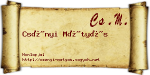 Csényi Mátyás névjegykártya