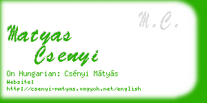 matyas csenyi business card